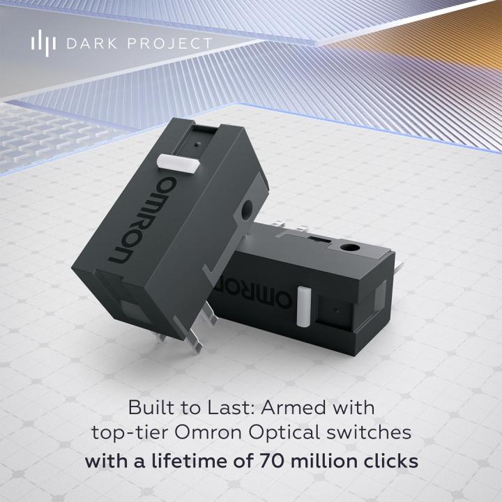 Dark Project DPP_NOVUS_PRO_BB: mouse da gioco ambidestro, wireless RF + USB Type-C, ottico, 26.000 DPI