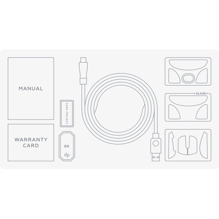 Dark Project DPP_NOVUS_PRO_BB: mouse da gioco ambidestro, wireless RF + USB Type-C, ottico, 26.000 DPI