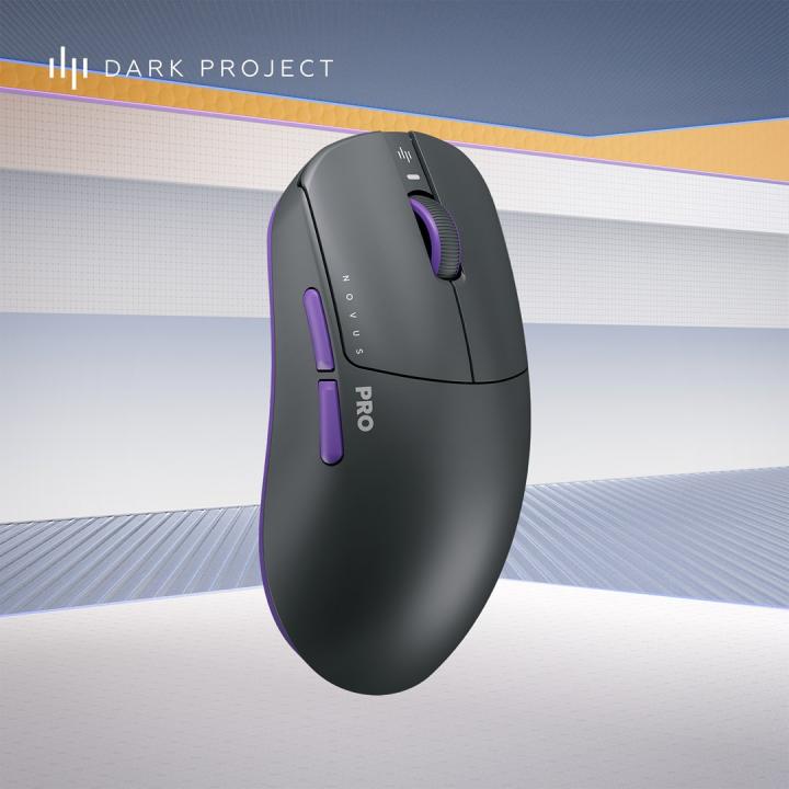 Dark Project DPP_NOVUS_PRO_BB: mouse da gioco ambidestro, wireless RF + USB Type-C, ottico, 26.000 DPI