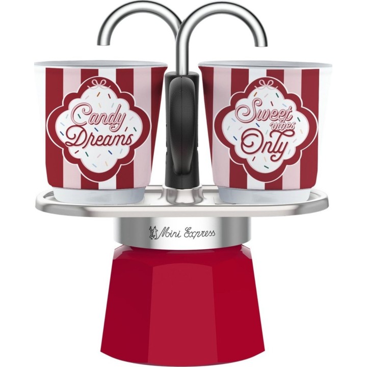 Bialetti 5461 Mini Express Espresso Maker Set + 2 Cups