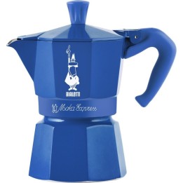 BIALETTI Moka Express 5464 3-Cup Coffee Maker, Blue