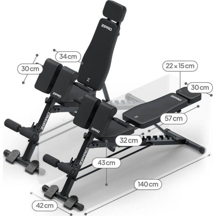 Zipro Core Control 39327 Multifunctional Dumbbell Bench with Headrest