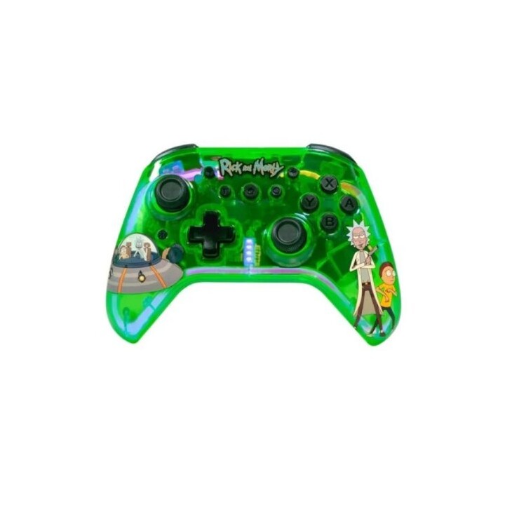 BLADE-Compatible Controller - Wireless · PC/Switch/iOS/Android · Translucent · 1.8m Cable · LED Light · Rick and Morty