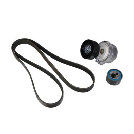 Flat belt kit with idler pulleys