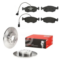 Front brake disc set with brake pads
