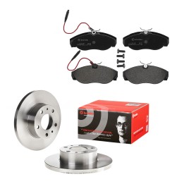 Front brake disc set with brake pads