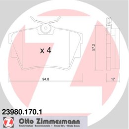 Rear brake pads 23980.170.1