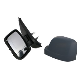 Complete left-hand side wing mirror, short, manual, grey primed E-3093