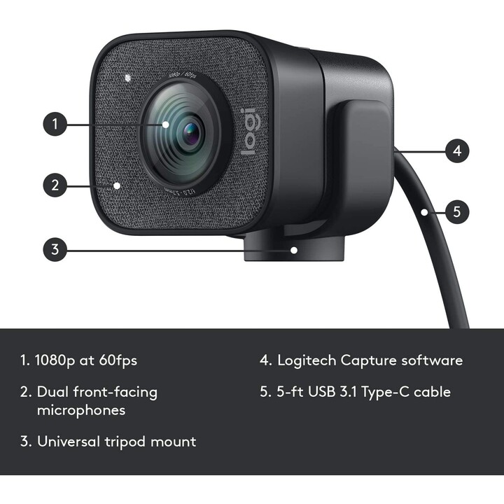 WEBCAM LOGITECH STREAMCAM GRAPHITE