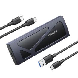 Ugreen 15512 caixa para disco rígido externo Caixa externa para unidade de estado sólido (SSD) Preto, Cinzento M.2