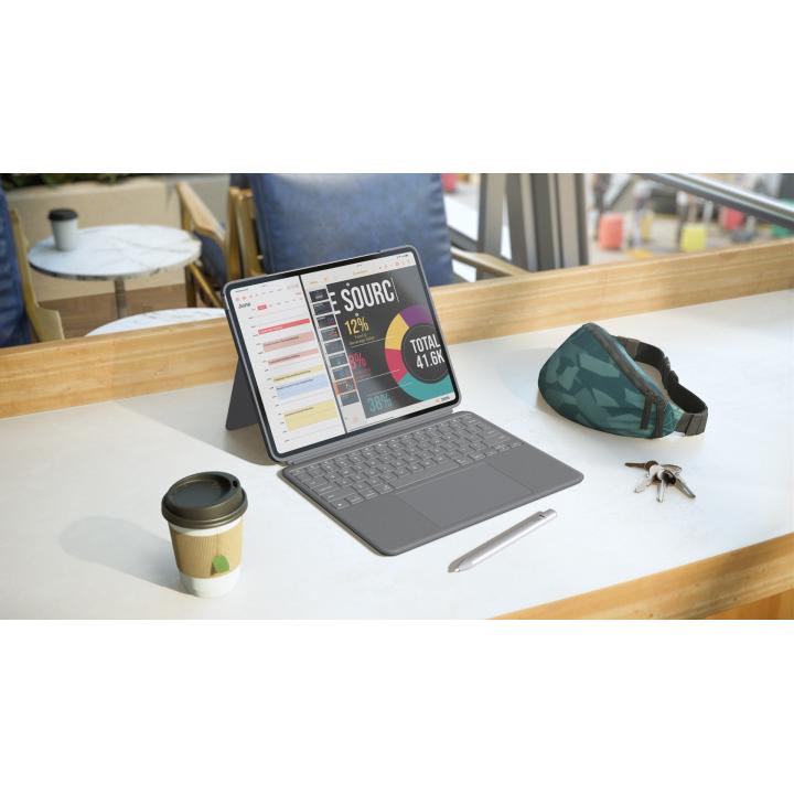 Logitech Combo Touch QWERTY Internacional dos EUA com Smart Connector, cinzento