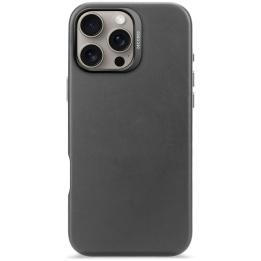 Coque arrière en cuir Decoded - coque de protection en cuir pour iPhone 16 Pro Max compatible avec MagSafe (noir)