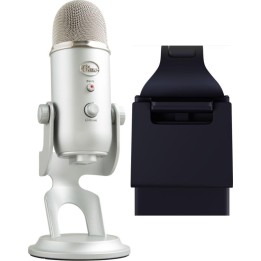 Microfono USB Blue Yeti 41393 argento con Litra Glow Light