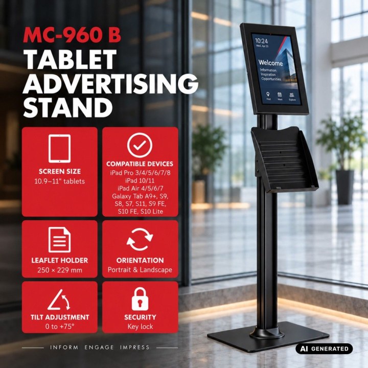 Tablet-Werbehalterung mit Schloss MC-960 B