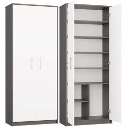 Étagère fermée OLIV 2D anthracite/blanc, ensemble