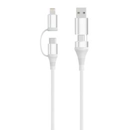 CABLE UNIVERSAL DE CARGA RAPIDA EWENT EC1075 4EN1 60W 1M BLANCO