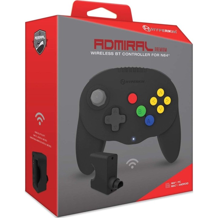 Hyperkin Admiral Premium BT Wireless Controller for N64, Switch, PC, Black
