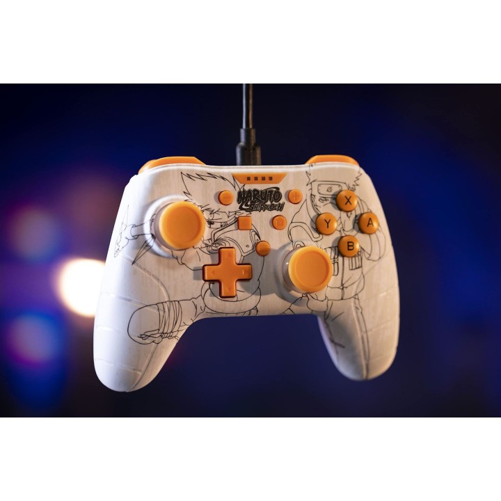 Controller KONIX compatibile con Switch e PC, cavo da 3 m, Naruto, bianco