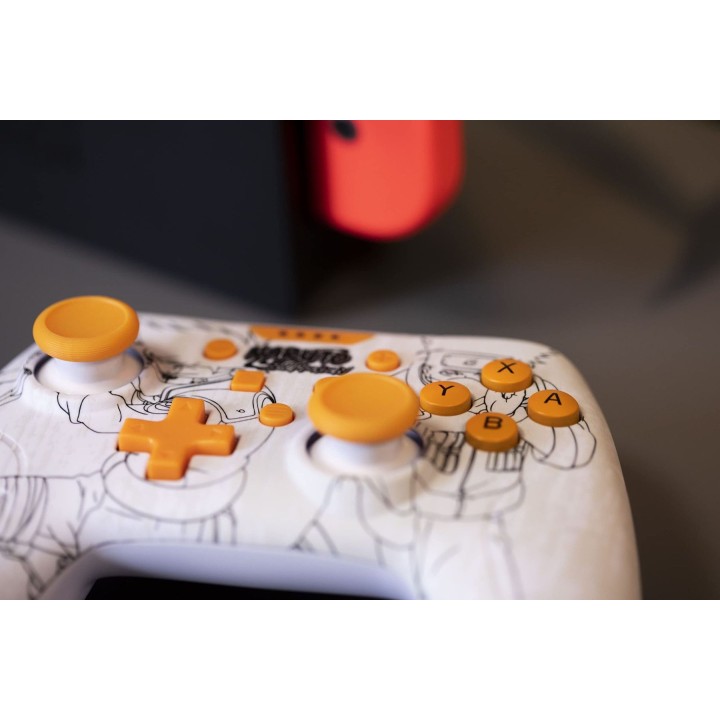 KONIX Compatible Controller for Switch and PC, 3 m Cable, Naruto, White