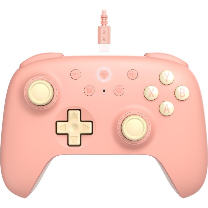 Comando com fio 8BitDo Ultimate 2C para PC e Android, cor pêssego