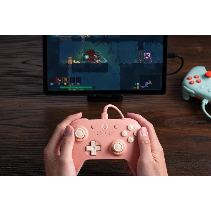 Controller cablato 8BitDo Ultimate 2C per PC e Android, color pesca