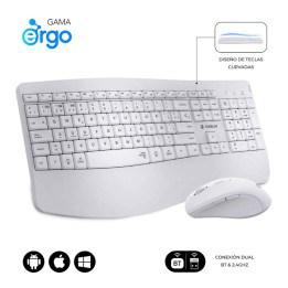 Subblim Office Prowave Wireless Keyboard and Mouse Set White