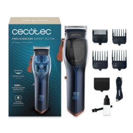 Cecotec PrecisionCare Expert Vector - Cortapelos con cuchillas de titanio, 5 guías de corte (1-20 mm), motor 7000 rpm, batería 1