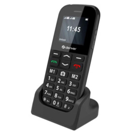 Telefono cellulare Denver BAS-18800L per anziani, 4G LTE, tasti grandi retroilluminati, schermo 2,4" alto contrasto, batteria 80