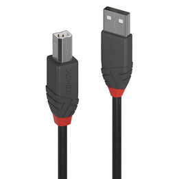 Câble USB 2.0 Type A à B Lindy, Gamme Anthra, 7,5m