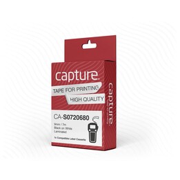 Capture CA-S0720680 Label Printer Tape Black on White