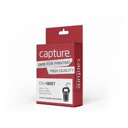 Capture CA-18057 label printer tape Black on White