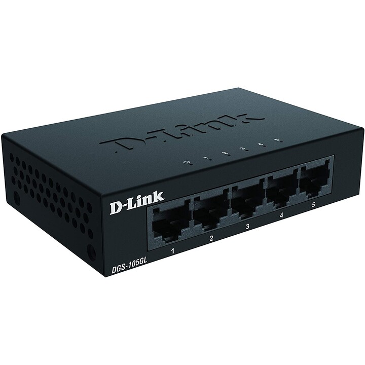 D-LINK DGS-105GL/E 5-Port Gigabit-Ethernet-Switch schwarz