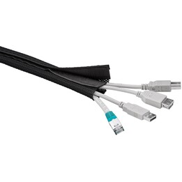 MicroConnect CABLESOCK Cable Organiser with Hook and Loop Fastening, 1.8 m, Black