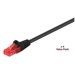 MicroConnect V-UTP620SVP Network Cable Cat6 U/UTP 20 m Black (4 Pack)
