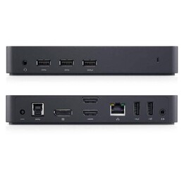 DELL D3100 Estação de acoplamento USB 3.0, USB 3.2 Gen 1 Type-B, 3 portas USB Type-A, 2 USB 2.0, 2 HDMI, 1 DisplayPort, Ethernet