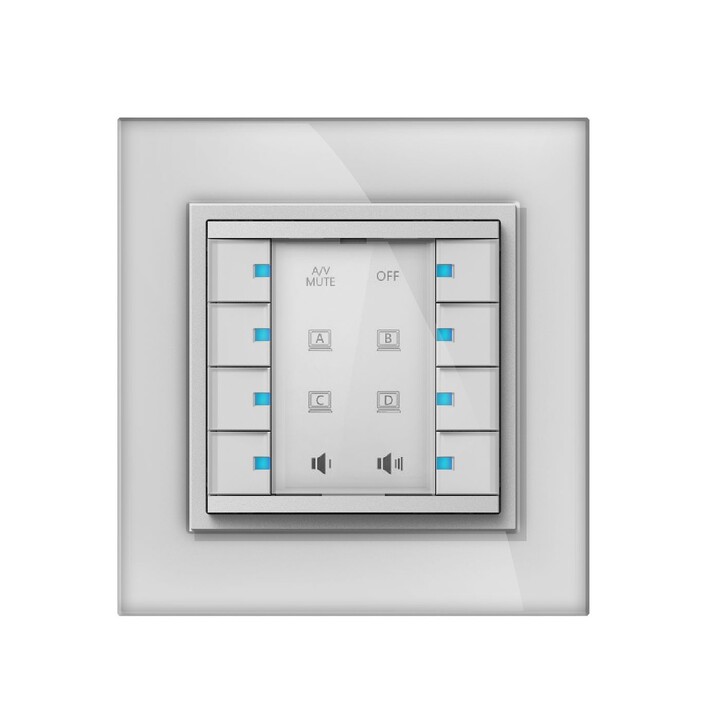 VivoLink VLCP8B 8-Button Programmable Control Panel White