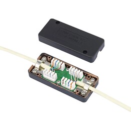 Lanview LVN127095 - Caixa de conexão RJ45 fêmea Cat6 UTP, 8 contactos dourados 50 mícrons, suporte PoE, montagem à superfície ou