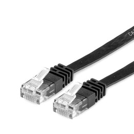 Value Flat Network Cable U/UTP Cat.6 Black 0.5 m