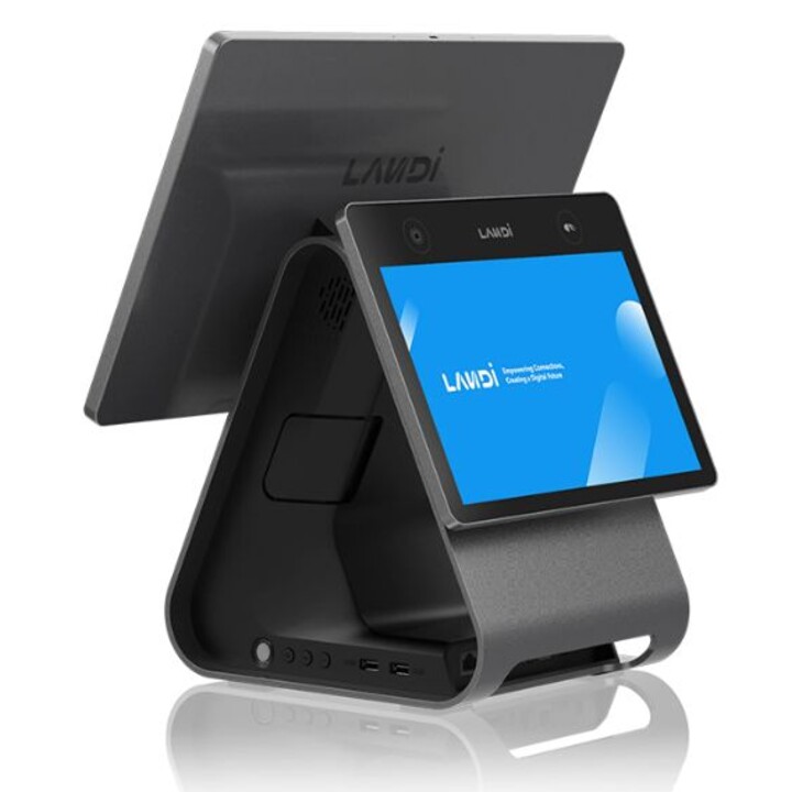 LANDI C20pro-GMS ECR - Terminal de point de vente tout-en-un 15,6" tactile, 4GB RAM, 64GB, Android avec GMS, imprimante thermiqu