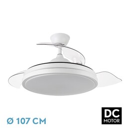Ventilador de techo Abrila DC Escorpion 59W, 3 aspas desplegables, 5960 lm, 3000/4000/6000K, mando a distancia, temporizador y m