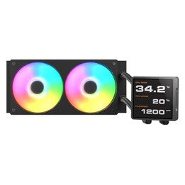 Cougar Poseidon Vistek Pro ARGB 240 Black - CPU-Wasserkühlung 240mm, LCD 3,95", ARGB, Intel LGA1851/1700/1200/115X/1366 und AMD 