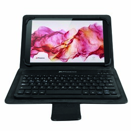 Capa universal preta + teclado Bluetooth Phoenix PHKEYBTCASE9-10B+ slim magnético