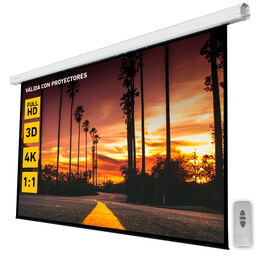 Phoenix Electric Projector Screen 135'' 2.4x2.4m Adjustable Wall/Ceiling White Case