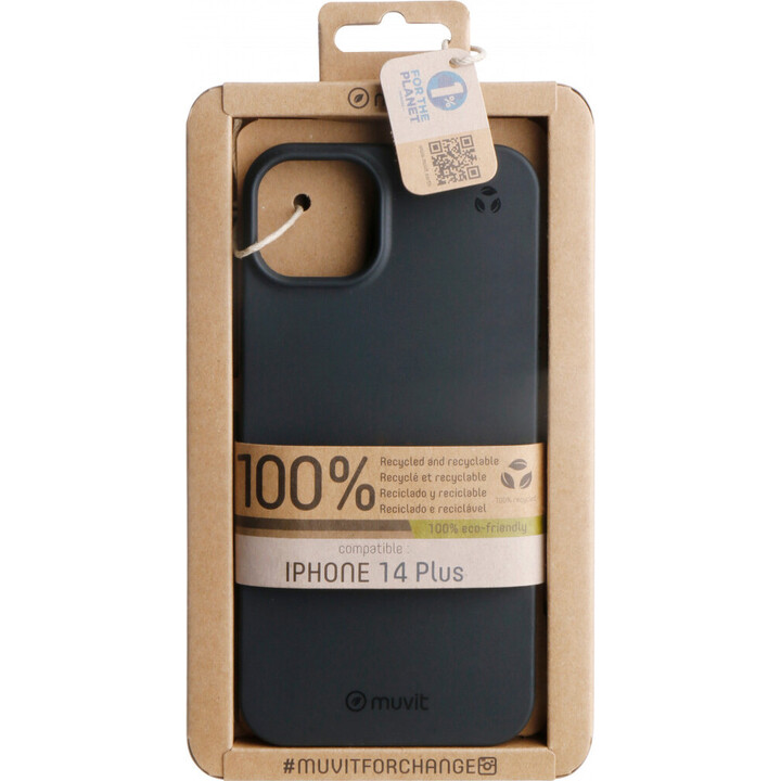 Capa Recycletek compatível com o Apple iPhone 14 Plus, preta