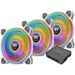 Ventilador de caja Thermaltake RiingQuad 12 RGBblanco paquete de 3