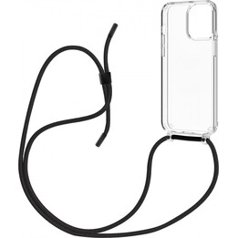 Capa Recycletek com pendente preto, compatível com o Apple iPhone 15 Pro transparente