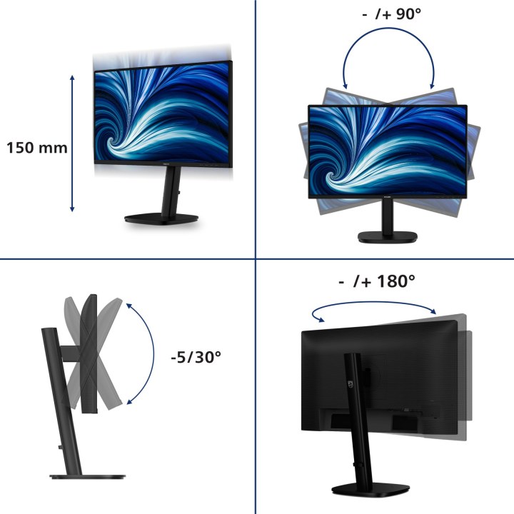 Monitor 24B2N3200A IPS de 23,8 pulgadas, 120 Hz, HDMI, DP, giratorio y con altavoces
