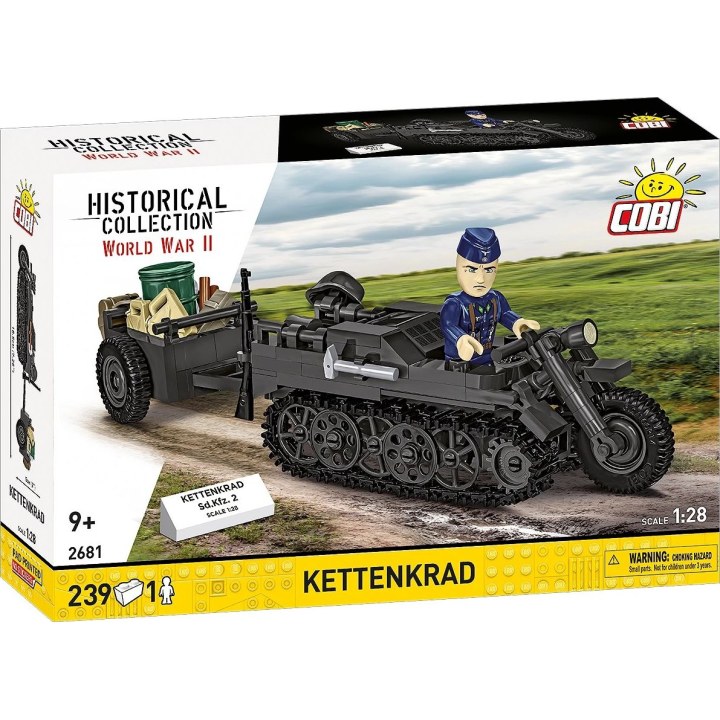 COBI Sd.Kfz. 2 Kettenkrad veicolo semicingolato con rimorchio grigio