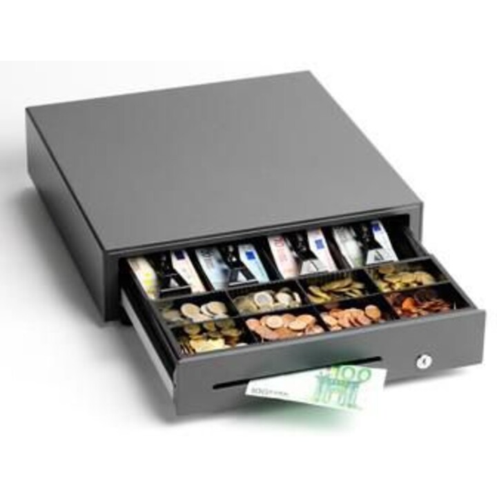 Star Micronics CB-2002 LC FN Cajón Portamonedas con Apertura Eléctrica, 5 Compartimentos para Billetes y 8 para Monedas, RJ-12, 