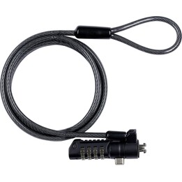 eSTUFF GLB220102 Security Lock with 4-Wheel Combination, Black, 1.8 m